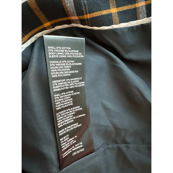 Anthropologie Maeve Oversized Plaid Equestrian Blazer Black Motif Size 10 - Picture 12 of 12